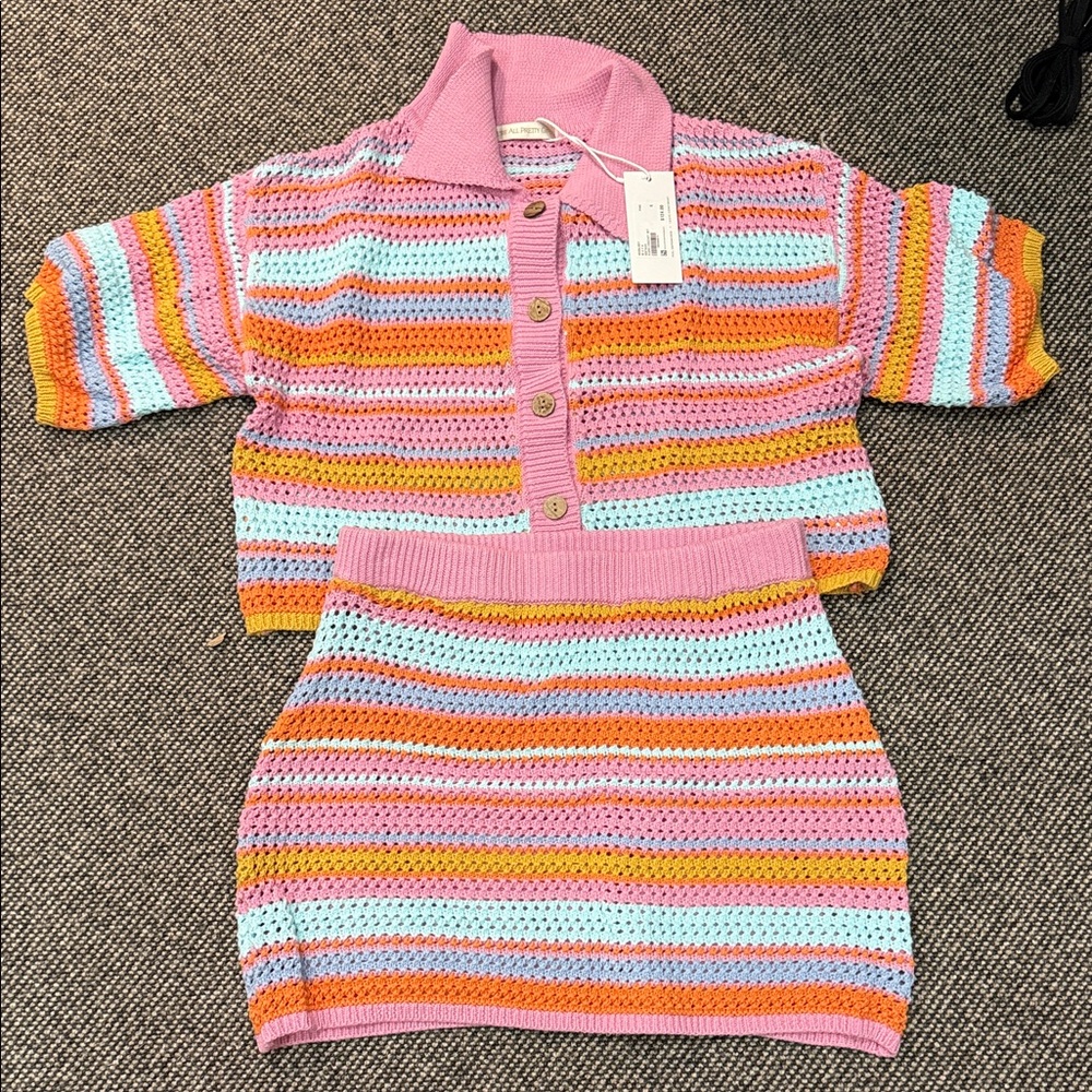 Striped Cover Up set